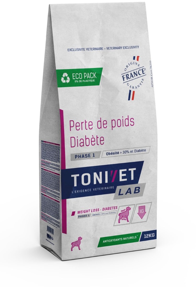 Tonivet Lab Gewichtsverlies - Diabetes Fase 1 Hond - 12kg