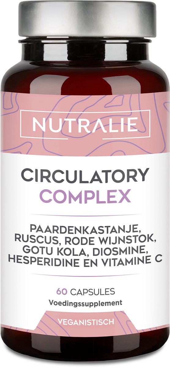 Nutralie Circulatory Complex - 60 Capsules - Bloedcirculatie Supplementen - Mannen en Vrouwen - Vitamine C, Diosmine & Hesperidine - Ondersteunt Benen