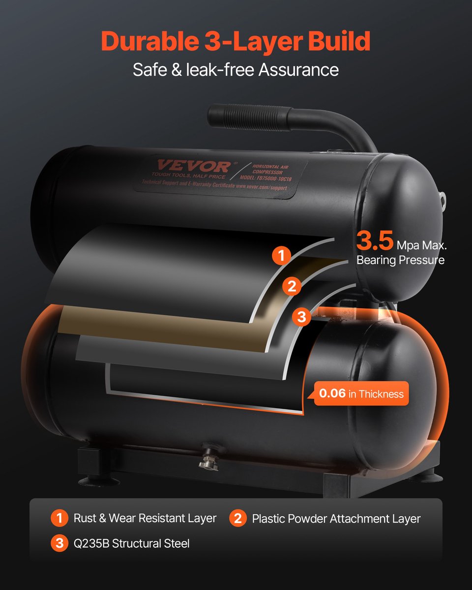 VEVOR Compressor 18l Luchtcompressor 120psi Perslucht 650w Fluistercompressor – foto 4
