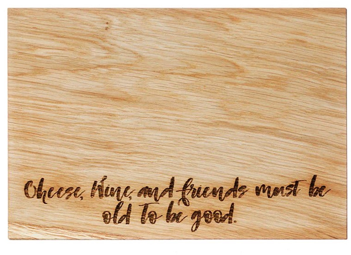 Serveerplank Cheese Wine and Friends - 30x20 - Schots Eikenhout - Scottish Made
