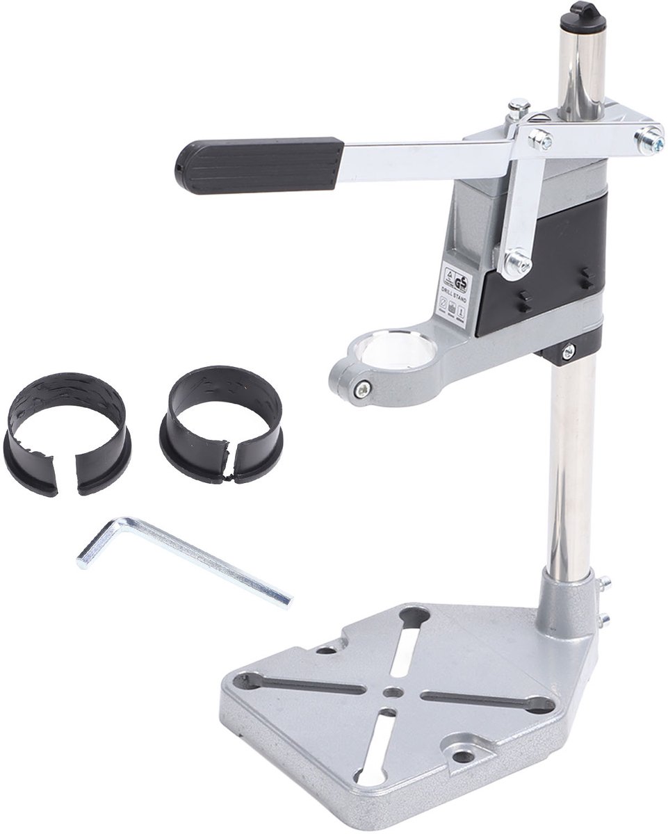 Boormachine Houder – 25mm RVS Kolom 40cm – Max. 60mm Slag – Verstelbare Klem 38-42mm – Handboormachine Ombouw & DIY