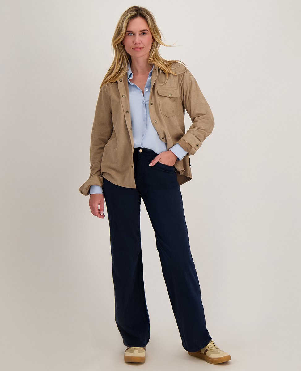 Je m'appelle Dames Broek Straight fit Met stretch - Blauw - Maat XS