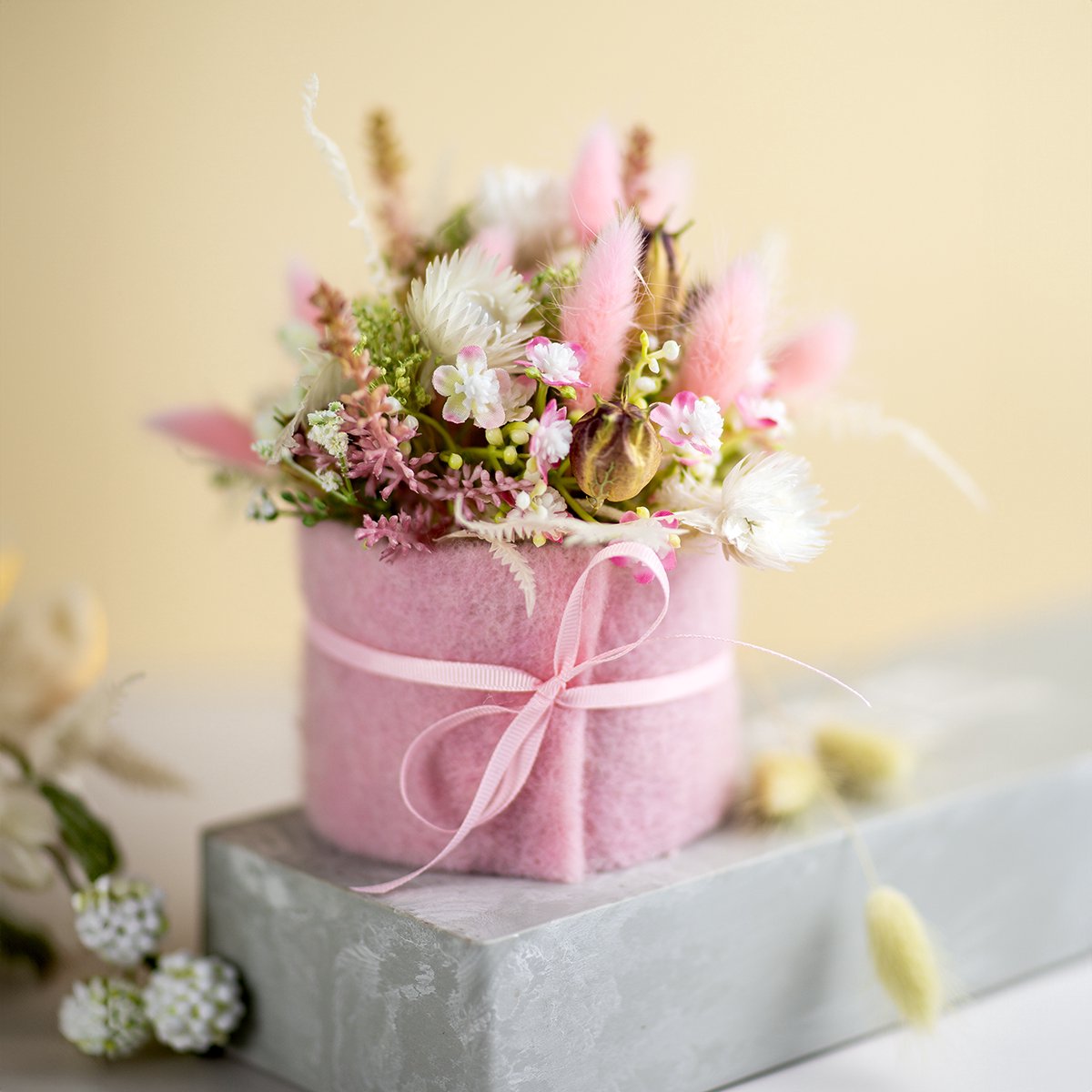 Vilten lint 7,5cm x 5m roze