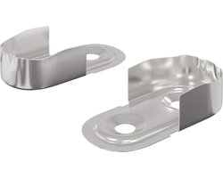vidaXL - Kledingroedeinde - 2 - st - Wit - Zink - 38 - x - 18 - x - 10 - mm - IJzer