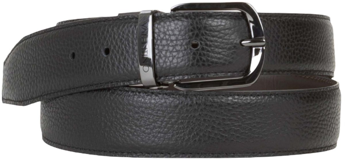 VALENTINO Leren riem Mast Pin Buckle Belt W115 Nero / Moro zwart donkerbruin