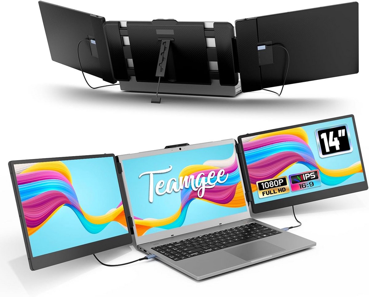 Portable Monitor - Tri Screen - Laptop Uitbreider - Full HD - IPS