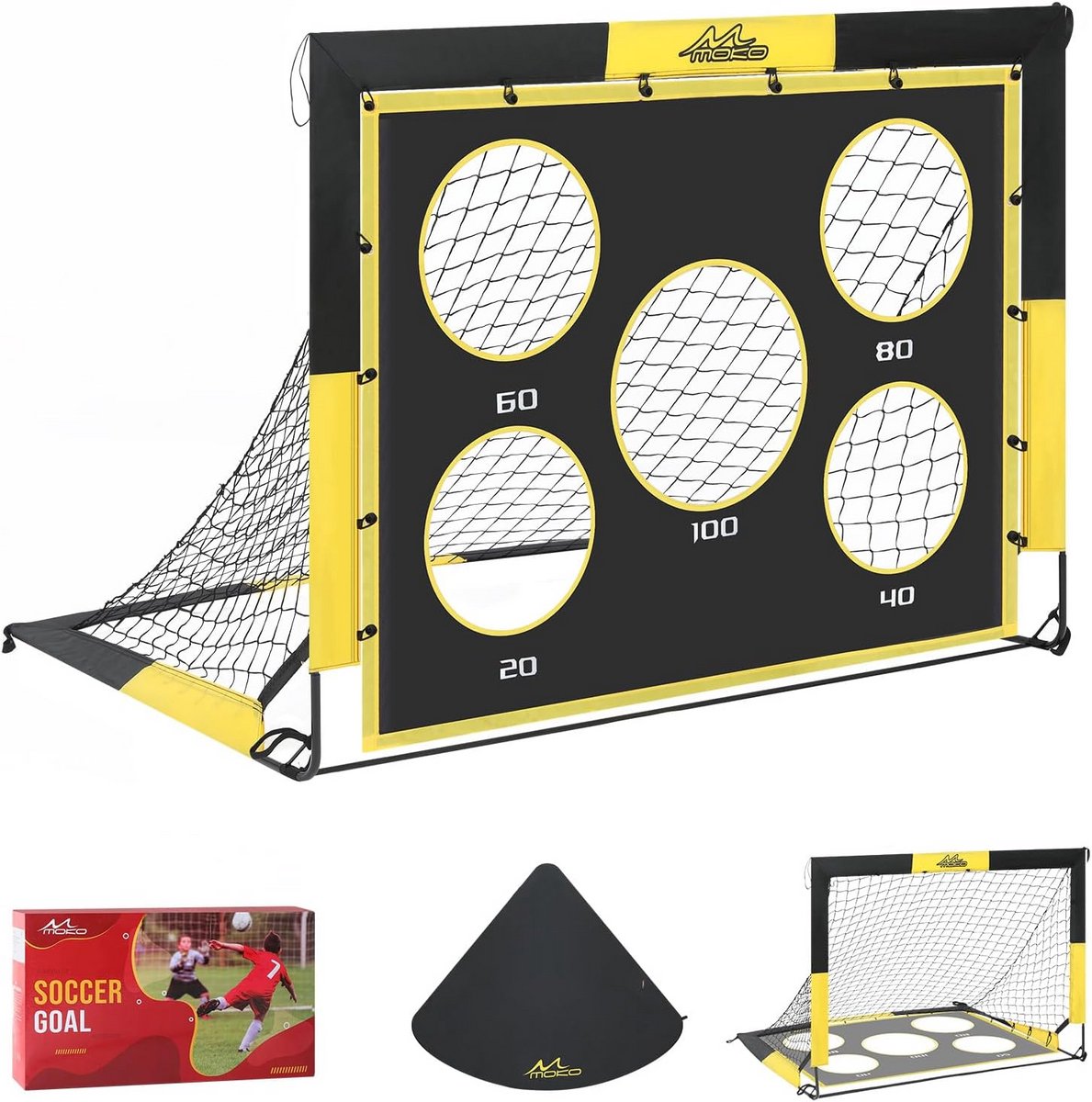 Draagbare Kindervoetbaldoelen met Schietwand 2-in-1 Set