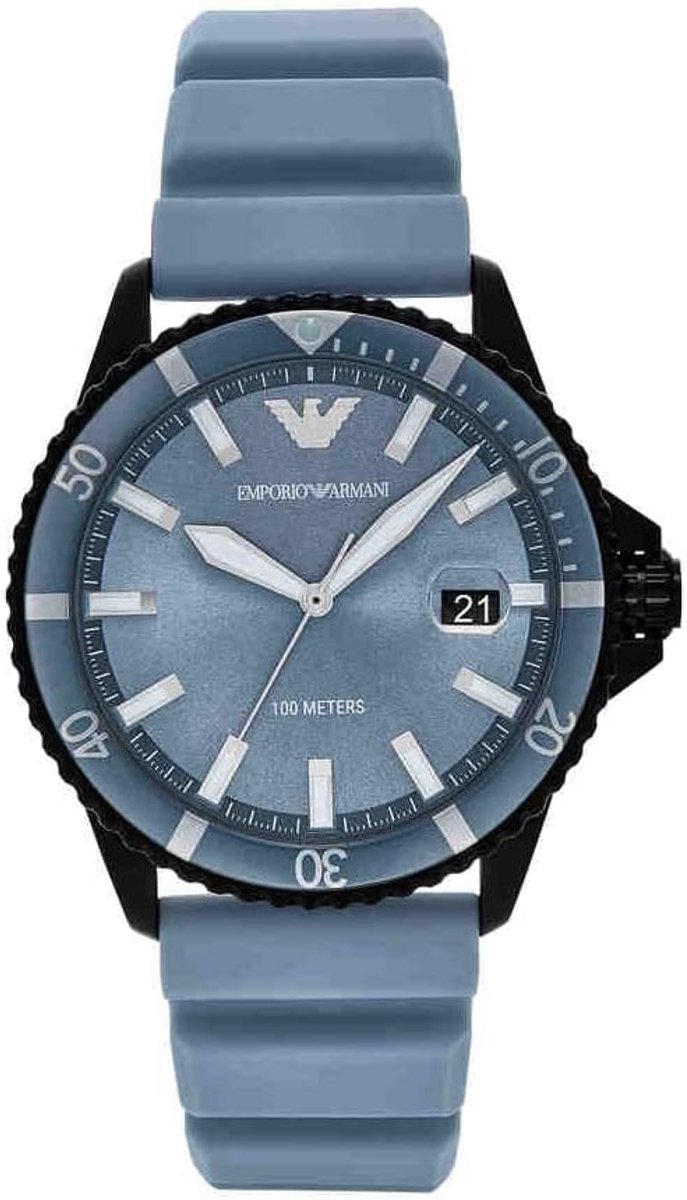 Zwart Herenhorloge met Quartz Uurwerk en Siliconen Band - 42mm