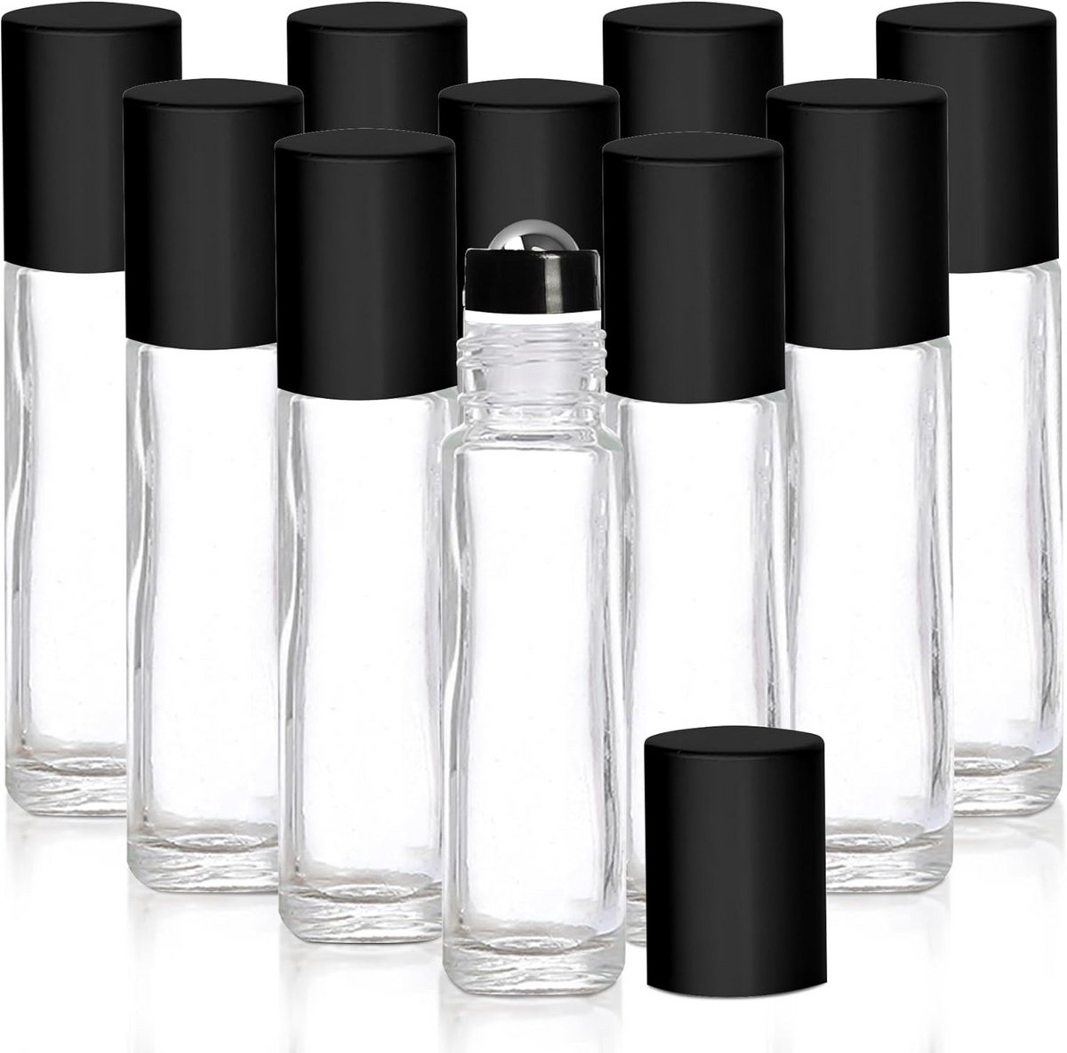 10ml Glazen Rollerflessen met Roestvrijstalen Dop en Anti-Lek Rollers