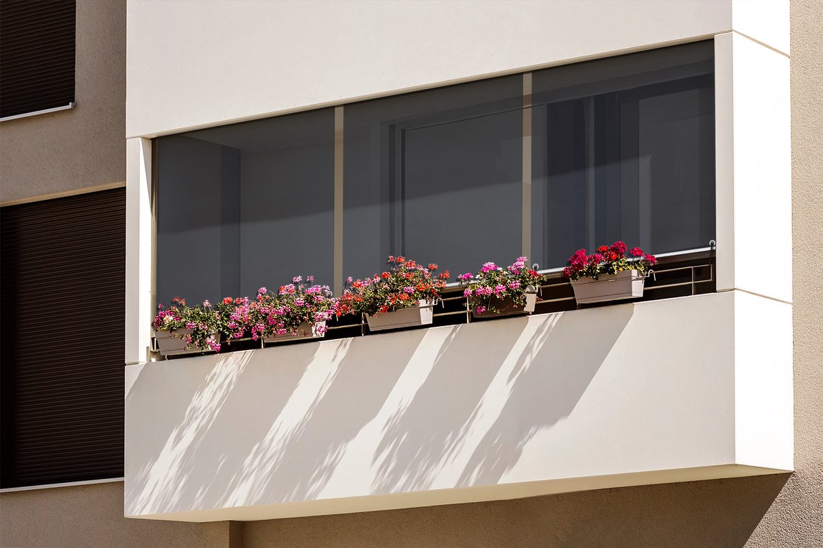 Coloray Buitenrolgordijn - Donker koelgrijs Outdoor Rolgordijn - 60x180 cm - Terraszonwering - Balkonafscherming - Raamdecoratie Buiten - Zonwerend Gordijn - Windscherm Balkon - UV-Bescherming Buiten
