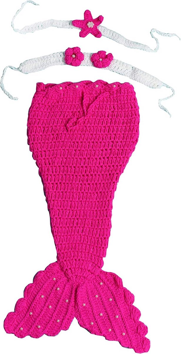 Gehaakte Zeemeermin Outfit voor Pasgeboren Babyfotografie