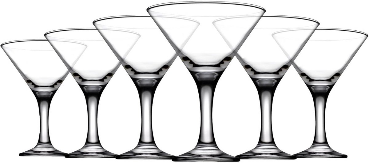 Set van 6 Klassieke Cocktailglazen voor Martini en Andere Dranken