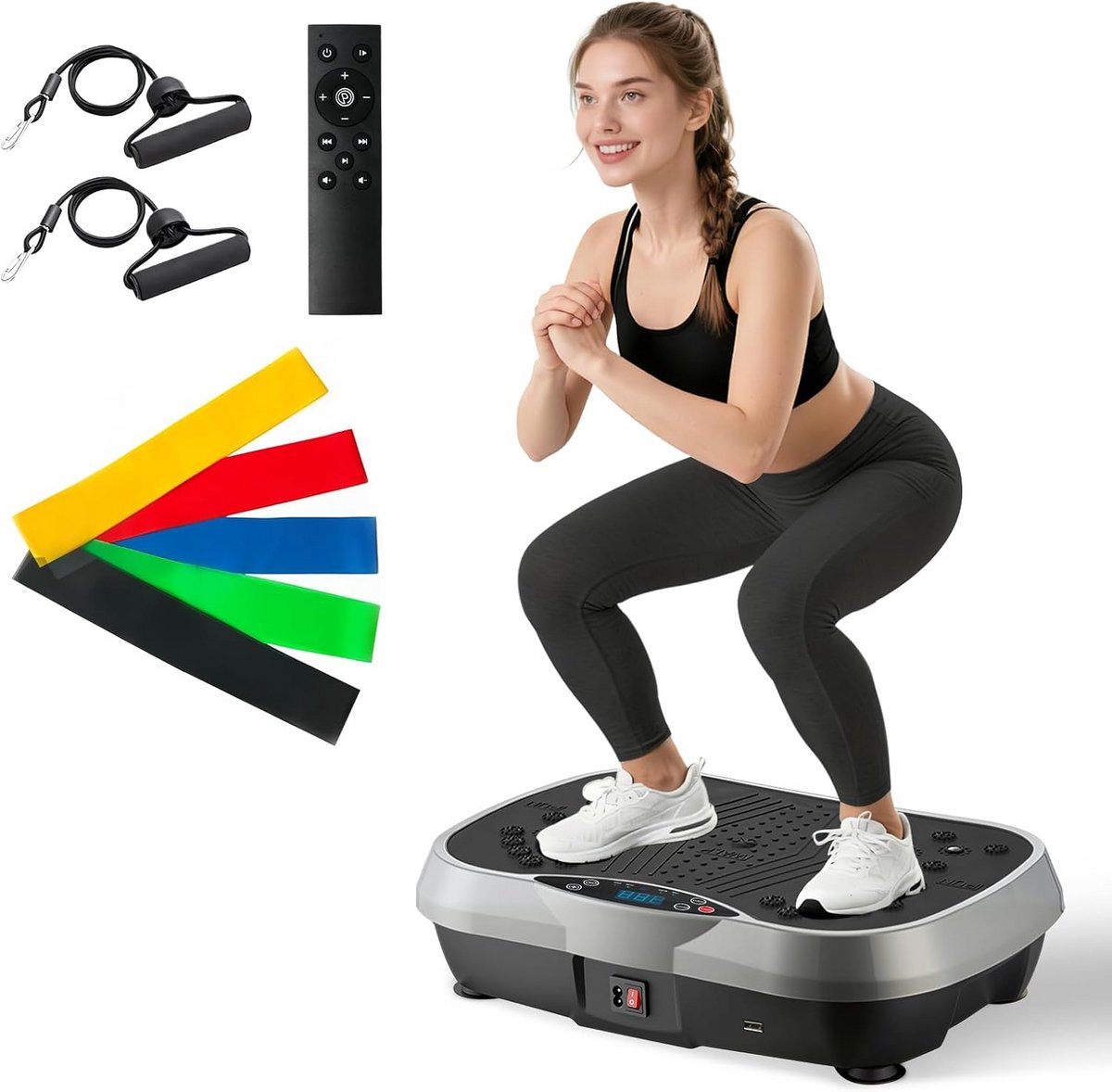 Trilplaat met 5 Trainingsmodi en 99 Vibratieniveaus voor Lichaamstraining en Afvallen