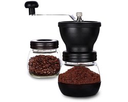 Handmatige Koffiemolen – Keramisch – 2 Glazen Potten – Voor Espresso, French Press & Drip
