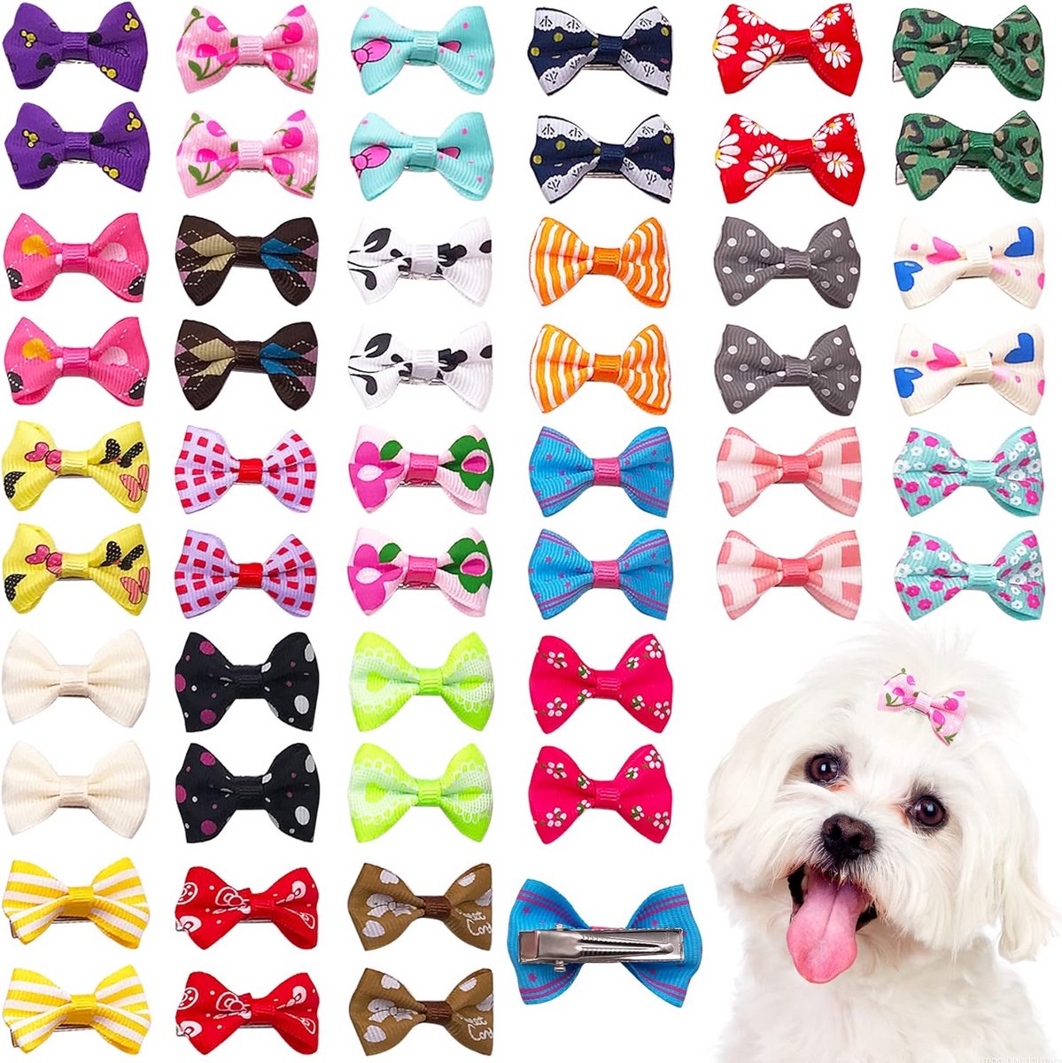 25 Stuks Haaraccessoires voor Kleine Hond en Katten - Diverse Stijlen en Kleuren