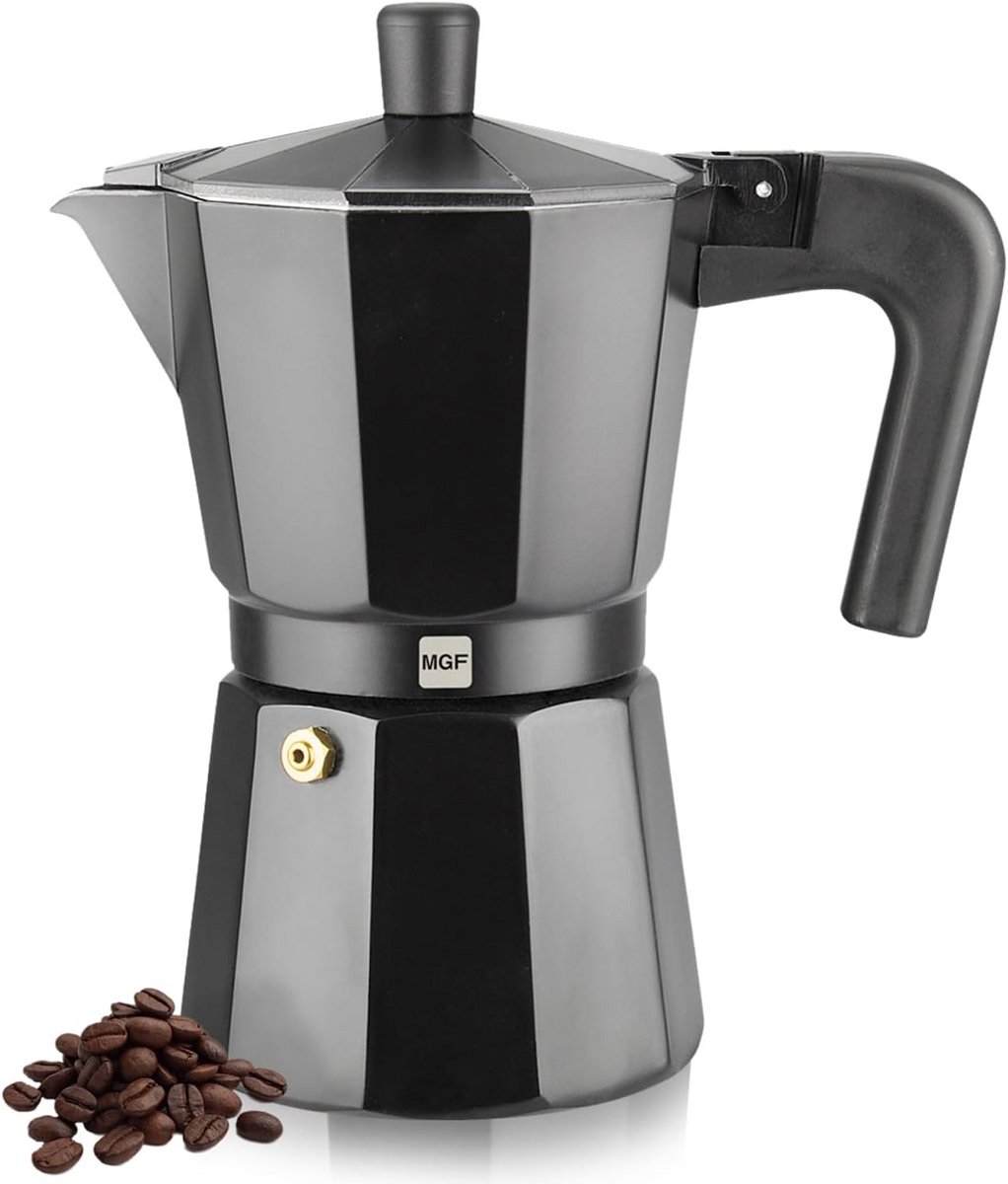 Italiaanse koffiezetapparaat voor 9 kopjes in emaille aluminium