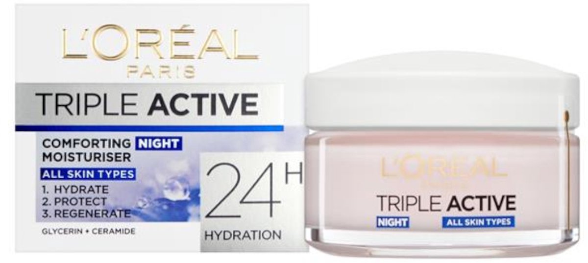 L'Oreal Triple Active Moisturiser 50ml Night All Skin Types