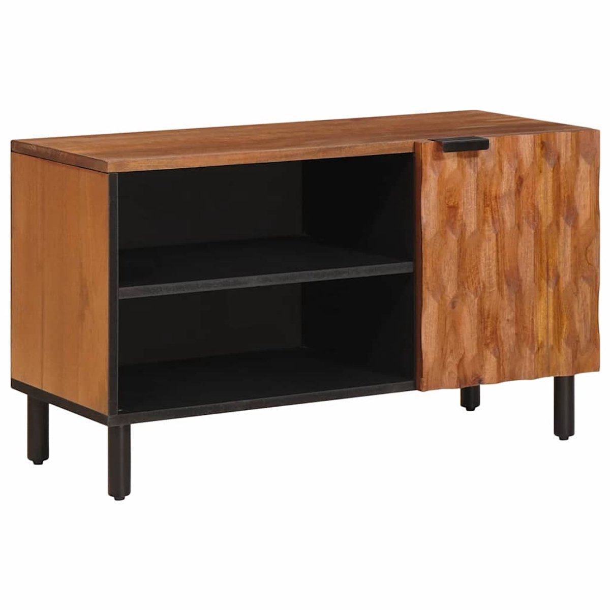 vidaXL - TV - Kast - met - opslag - Acacia - Bruine - Afwerking - 80 - x - 33 - x - 46 - cm