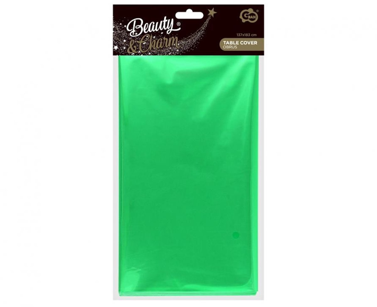 Kleur Metallic groen folie tafelkleed 137x183 cm