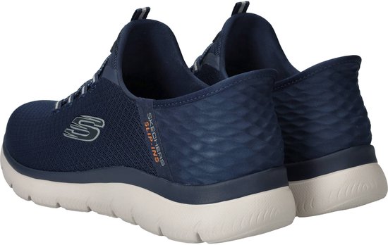 Baskets Skechers Slip-ins Wide Fit pour homme, bleues - Pointure 42 - Confort Extra - Mousse à mémoire de forme