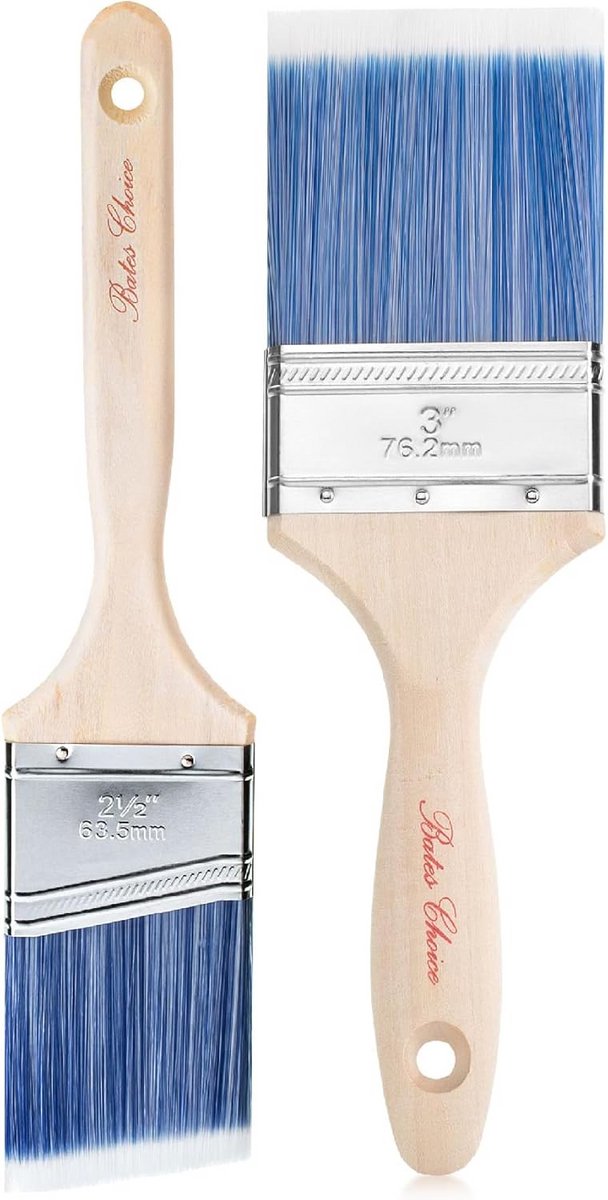 Set van 2 Verfkwasten met Houten Handvat voor Huisverf en Afwerking