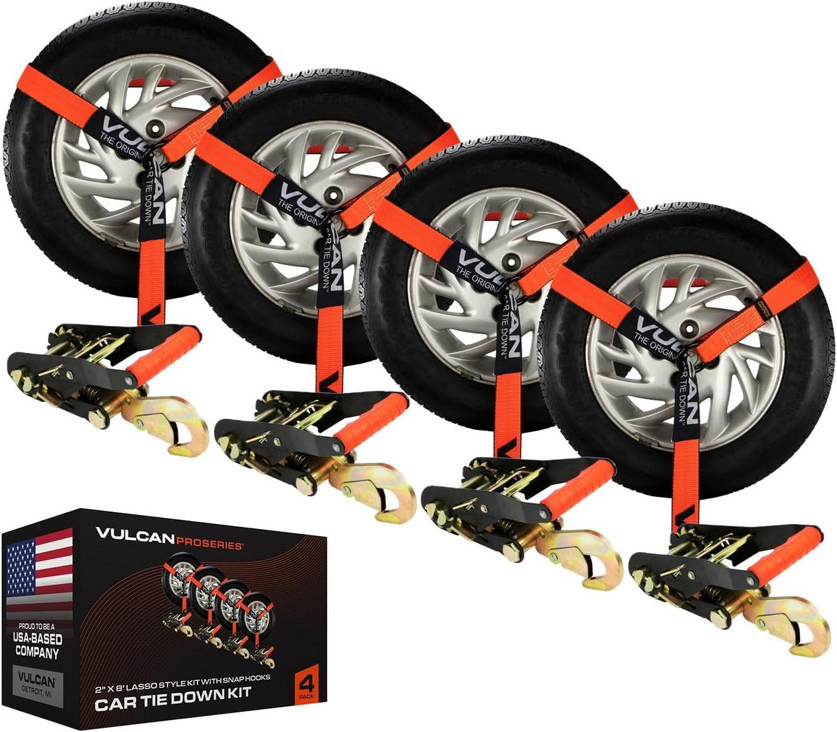 Sterke Spanbanden met Karabijnhaken voor Bevestiging - Lasso Stijl - 4 Stuks