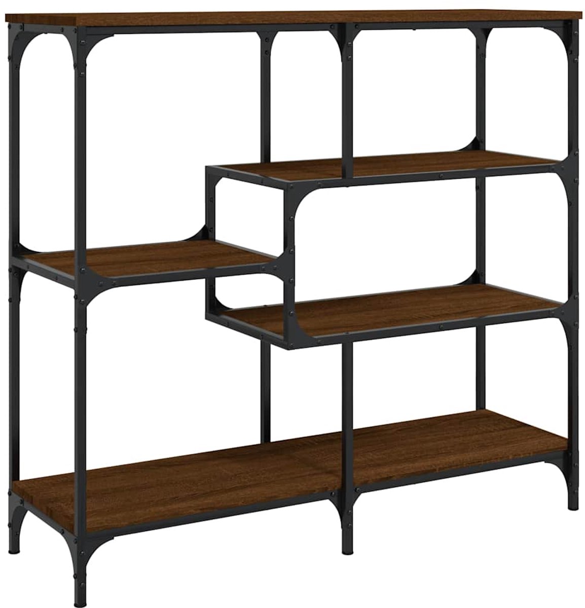 vidaXL Wandtafel - 103x32x95 - cm - bewerkt - hout - bruin - eikenkleur