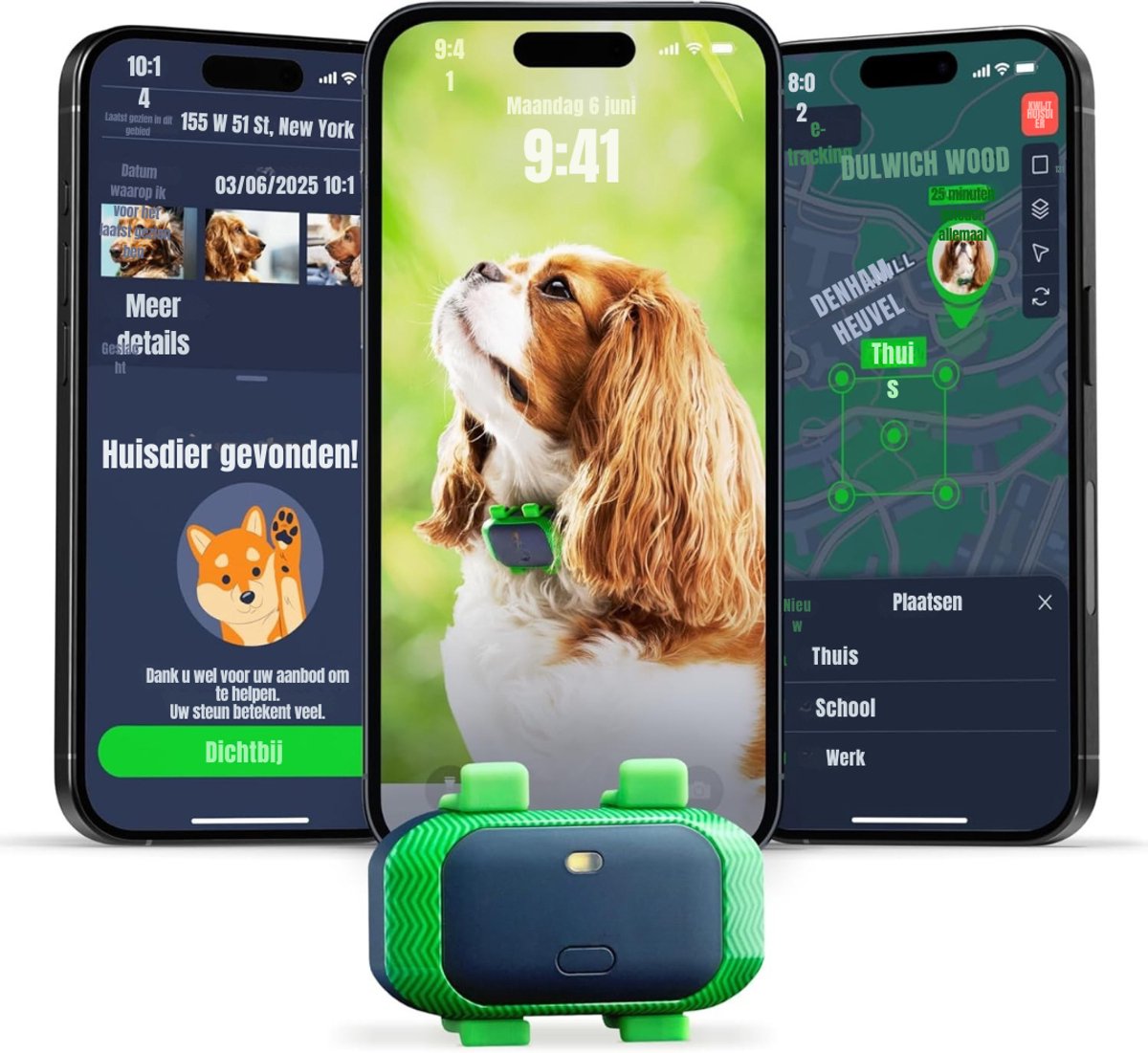 MIRA® GPS Tracker hond - GPS Tracker - GPS Trackers - Groen/Blauw - 12cm x 11cm x 5cm