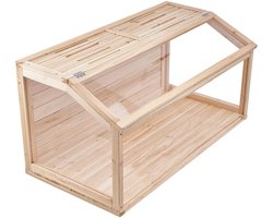 HHHK - Houten Hamsterkooi - Muizenkooi - Knaagdierenkooi - 101.6x50.8x50.8cm - Hout - PVC - Cavia kooi - Muizenhok - Openklapbaar