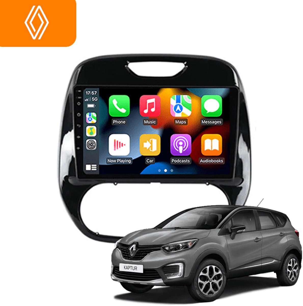 VCTparts® CarPlay & Android Auto Autoradio voor Renault Kaptur / Captur / QM3 2013–2016 – GPS Navigatie & Touchscreen – Inbouwen / Inbouwservice / Installatie