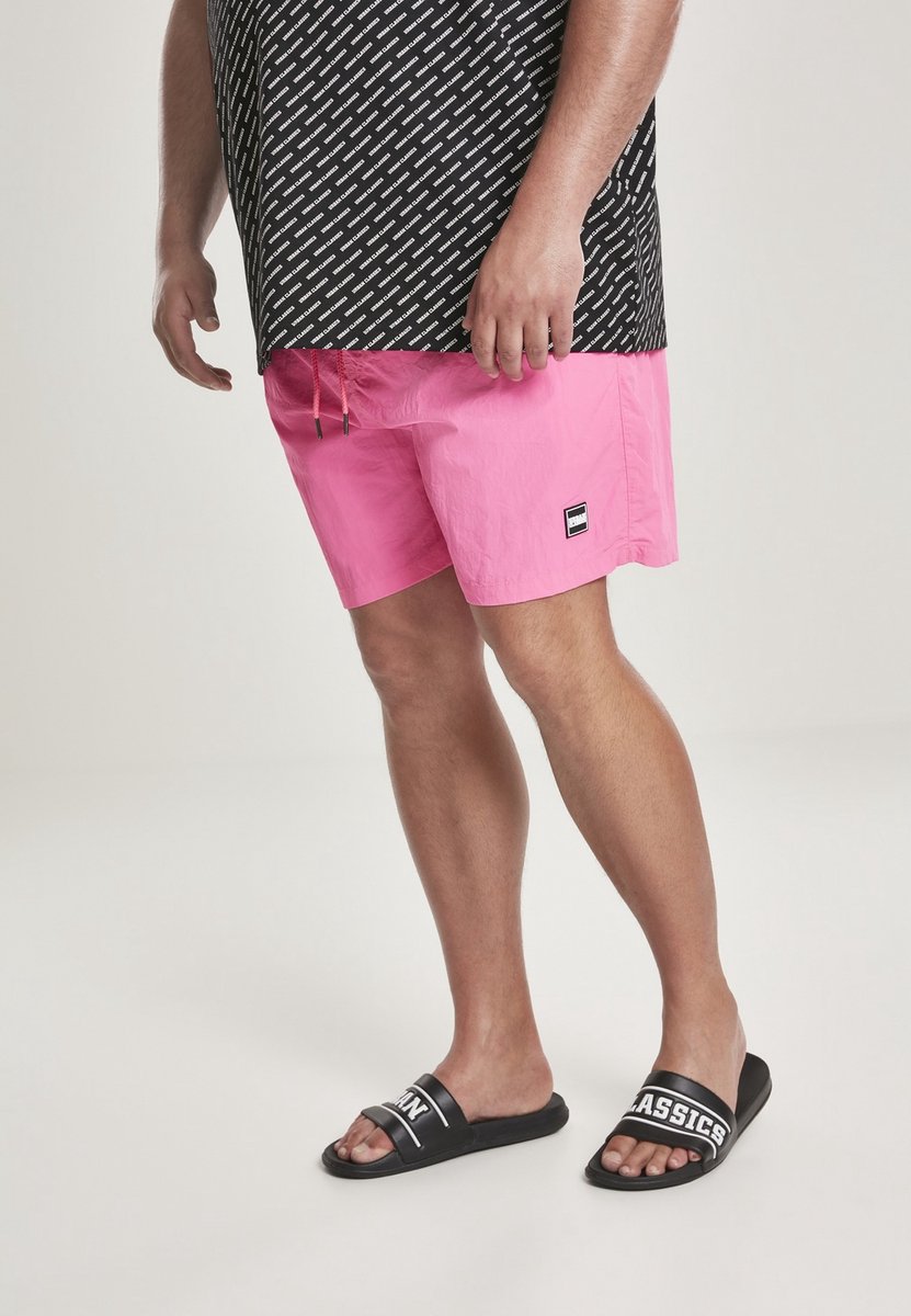 Urban Classics Block Zwemshorts M Roze