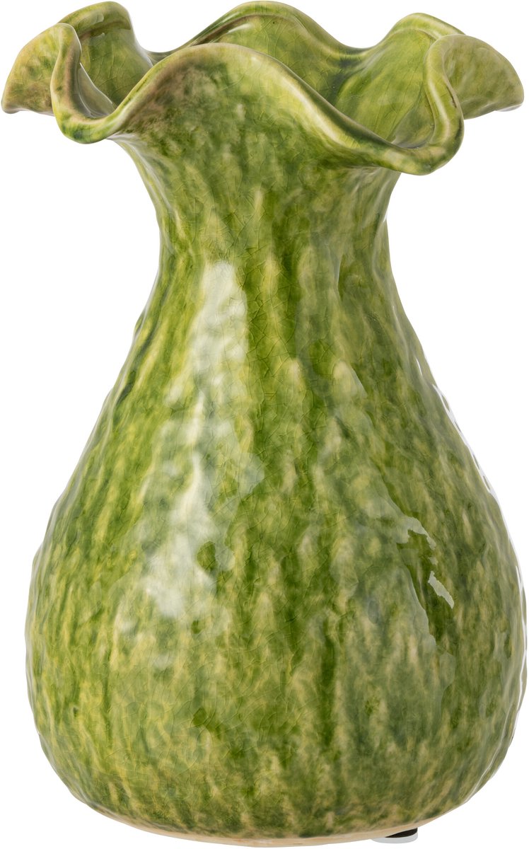 J-Line vaas Ronny Onregelmatig - keramiek - groen - large