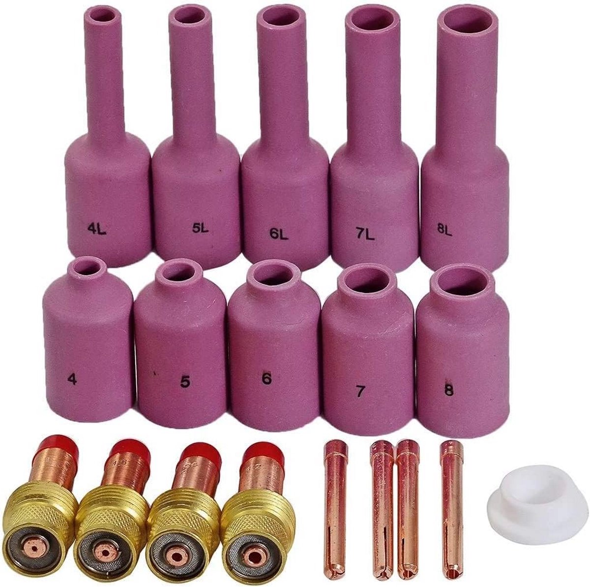 TIG Lasaccessoires Set: Keramische Cups & Spantangen voor WP 17 18 26 Toortsen