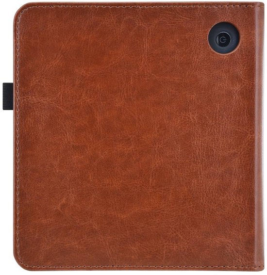 Hoesje Geschikt voor Tolino Vision 6 Sleepcover Luxe Hoes Cognac Bruin van Hoesje  — afbeelding 2