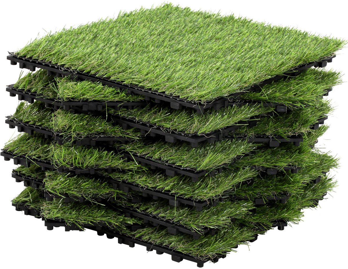 Gras Klik Tegels Terrastegels 77 Stuks 7m² 30x30 cm - Vloerbedekking voor Terras