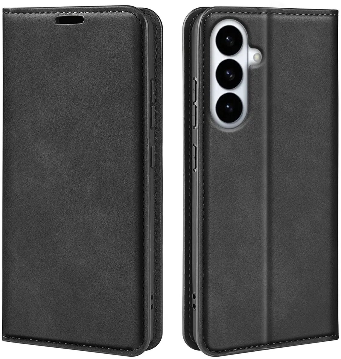 MobyDefend Hoesje - Geschikt voor Samsung Galaxy S26 Plus (S26+) - Luxe Wallet Bookcase (Magnetische Sluiting) - Zwart