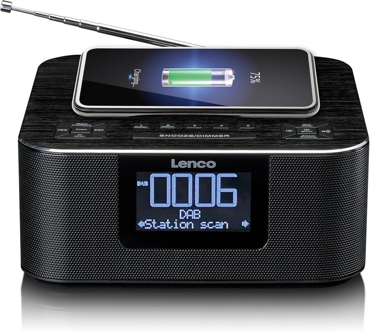 Digitale Wekkerradio met DAB+, FM, USB en Draadloos Opladen
