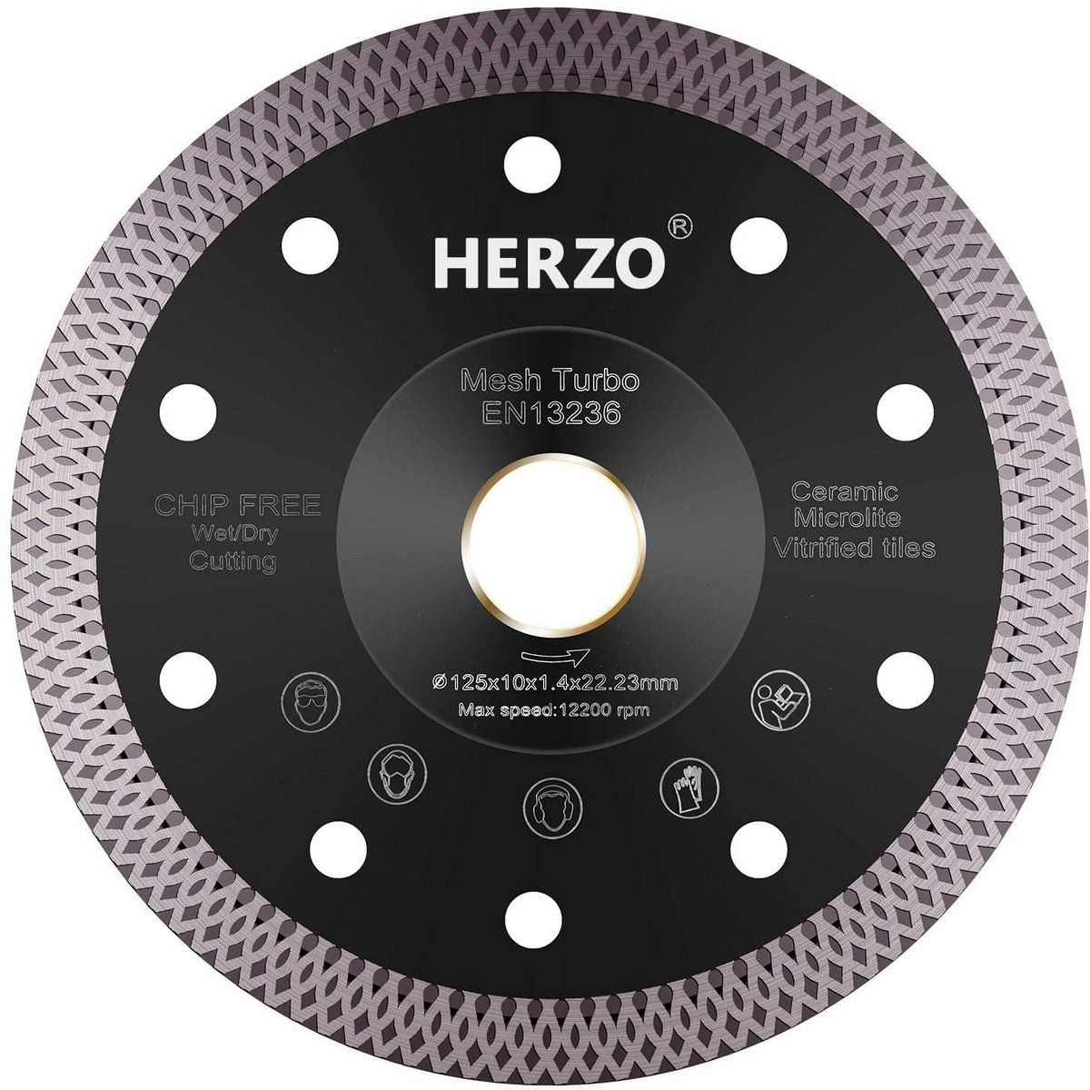 Diamantdoorslijpschijf 125 mm voor porselein, tegels, graniet, marmer en keramiek