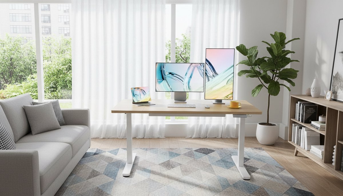 Elektrisch Zit-Sta Bureau 160x80 cm – Casa Velluto Elevare Walnut Pro | In Hoogte Verstelbaar 72-118 cm | 4 Geheugenstanden | Ergonomisch Staand Bureau | Thuiswerk & Kantoor | Licht Walnootbruin