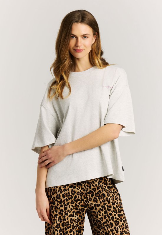 Pusheen Dames T-shirt | Wit ijs grafisch T-shirt voor dames | Oversized schattige Kitty T-shirt met korte mouwen | Lichtgewicht internetkatkledingtop | Stijlvol merchandise-cadeau voor dagkleding