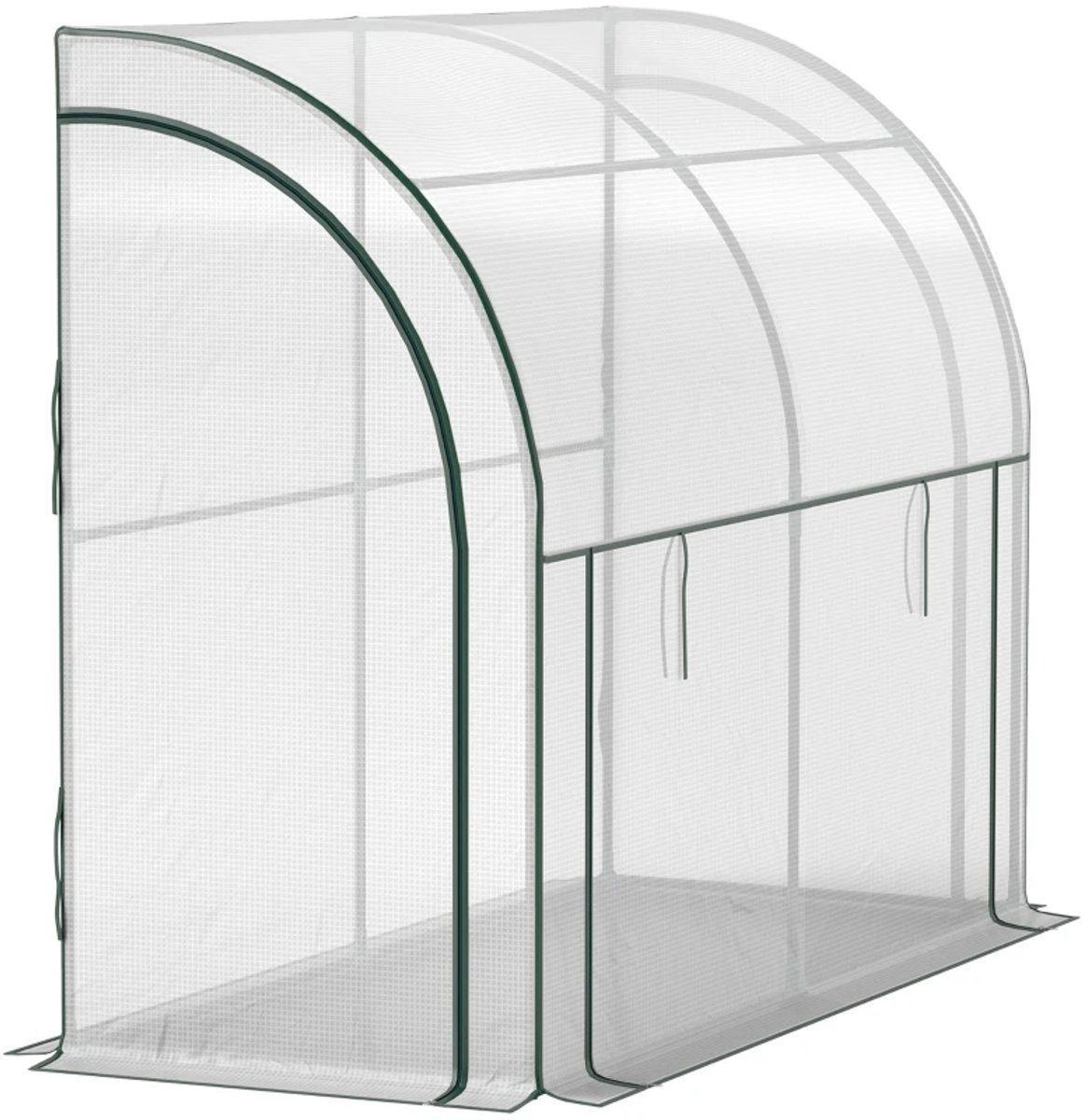 Kas met Roldeur - Wandkas - Toegankelijke Plantenkas - Tuinkas - Foliekas - Broeikas - Koude Bak - Kweekkas - Tomatenkas - Groentekas - Plantenkas - voor Groenten, Bloemen, Planten - 200 x 80 x 157 cm - Wit – foto 2
