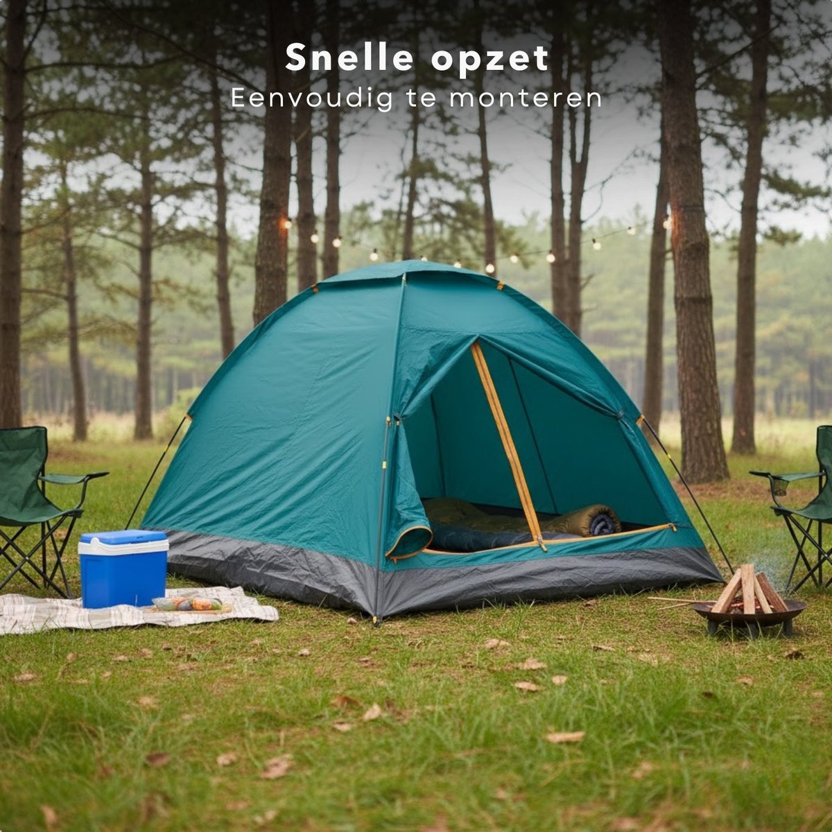 Cheqo® 2 Persoons Tent - Koepeltent 2 Persoons - Monodome Tent - Festivaltent 2 Persoons - Kampeertent 2 Persoons - Outdoor Tent 2 Persoons - Camping Tent 2 Persoons – foto 4