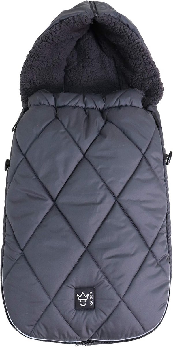 XL Thermo Sherpa Fleece Voetenzak voor Kinderwagens - Antraciet