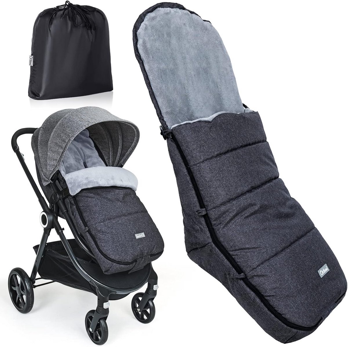 Winter Voetenzak voor Kinderwagen - Waterdicht, Winddicht en Machine Wasbaar - Coral Fleece Gevoerd