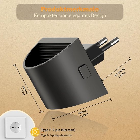Dimbare nachtlamp 2 stuks - Warm wit 3000 K - Nachtlampje voor in het stopcontact van Merkloos — afbeelding 3
