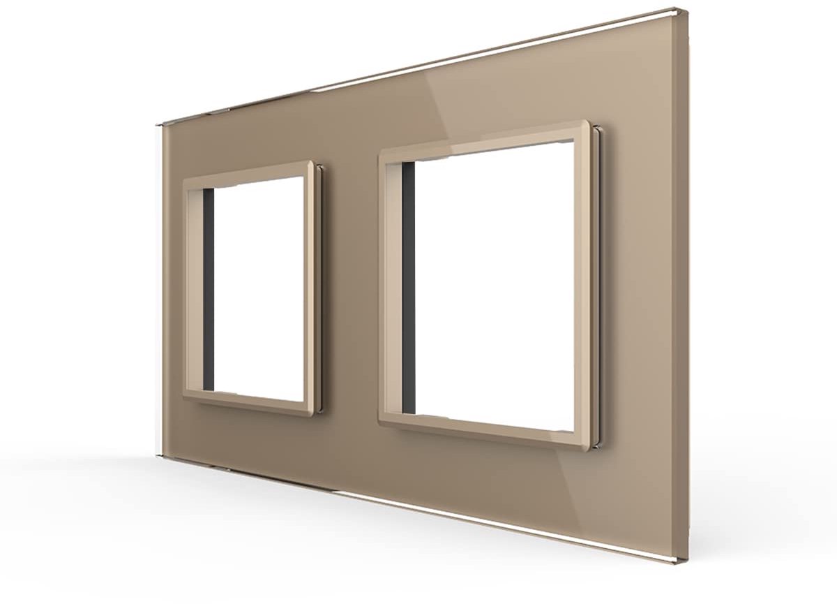 Glazen Touch Schakelaar en Stopcontact Modulair Systeem Goud - Flexibele Inbouw