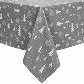 Nappe de Noël Sapin de Noël Grijs 140x240cm - Nappe Lavable - Plastique