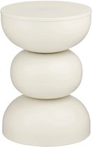 Mica Decorations Luna Bijzettafel - Salontafel Rond voor de Woonkamer - Nachtkastje van Stevig IJzer voor de Slaapkamer - Rond Tafeltje voor Planten en Binnen - H46 x Ø32 cm - Off-white