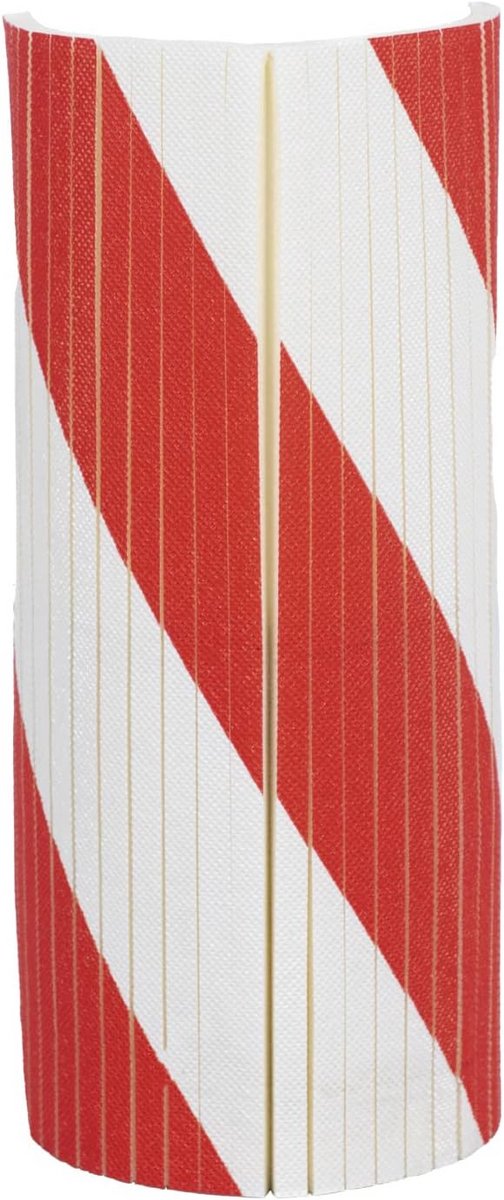 Ronde Hoek-, Kolom- Garage Muurbeschermer - 390 x 320 x 10 mm - Rood/Wit - Bescherming voor Autodeuren en Bumpers in Parkeergarages