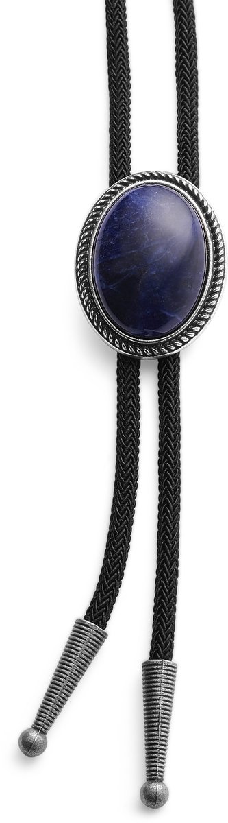 Alamo Bolo stropdas met Donkerblauwe Steen